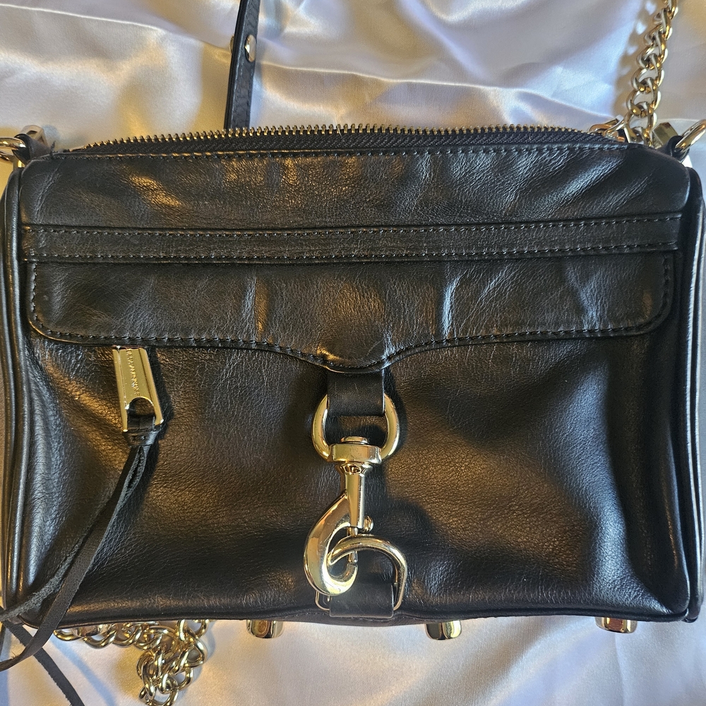 Black Leather Crossbody Bag